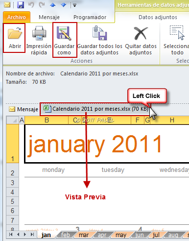 Outlook 2010: Adjuntos y Vista previa (2/4)