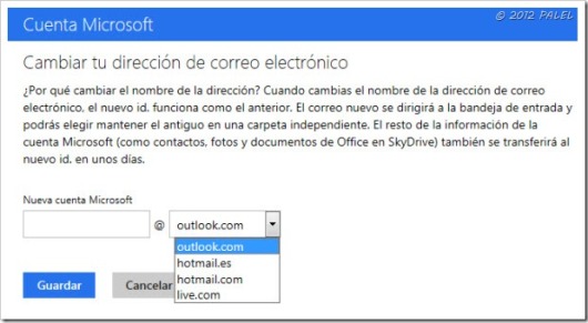 Outlook.com - Opciones de correo - Cambiar el nombre de tu dirección de correo electrónico